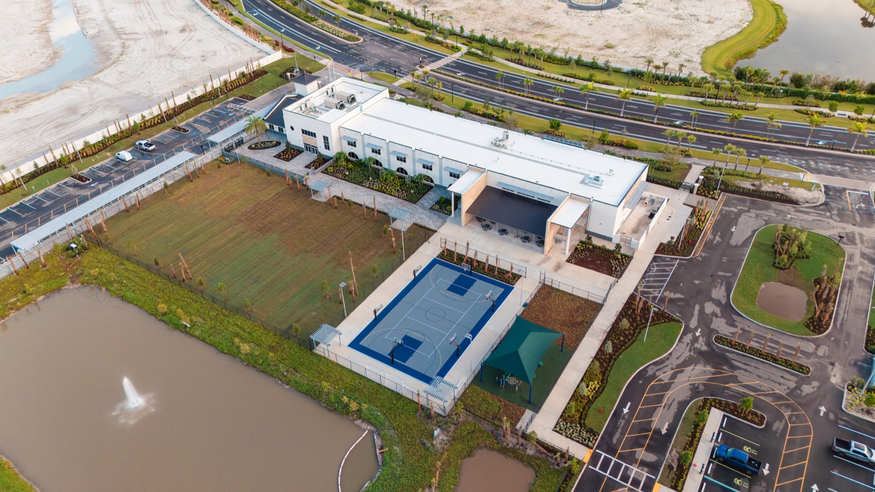 Aerial view of the Somerset Academy Avenir campus