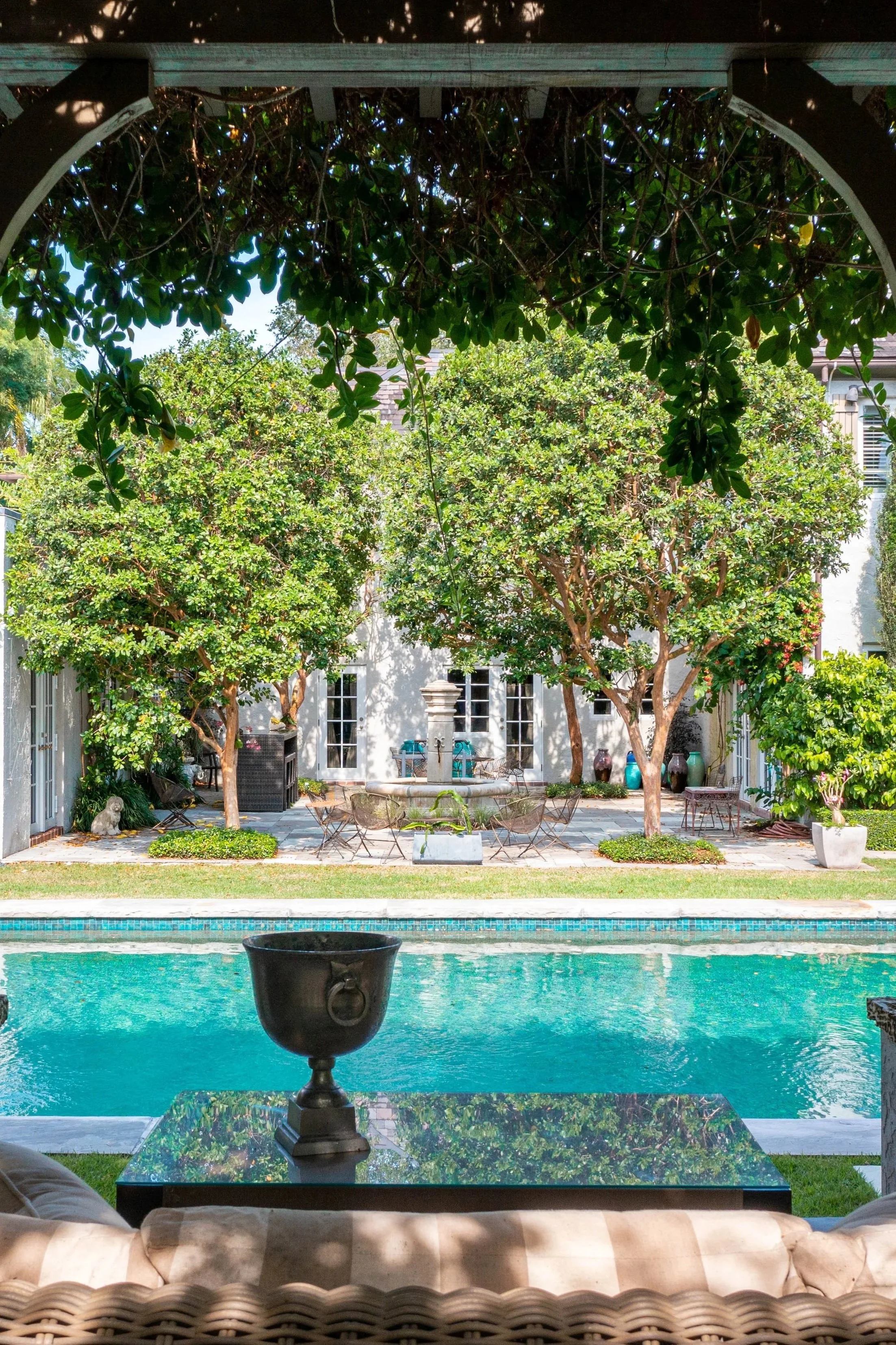 Residential pool courtyard
