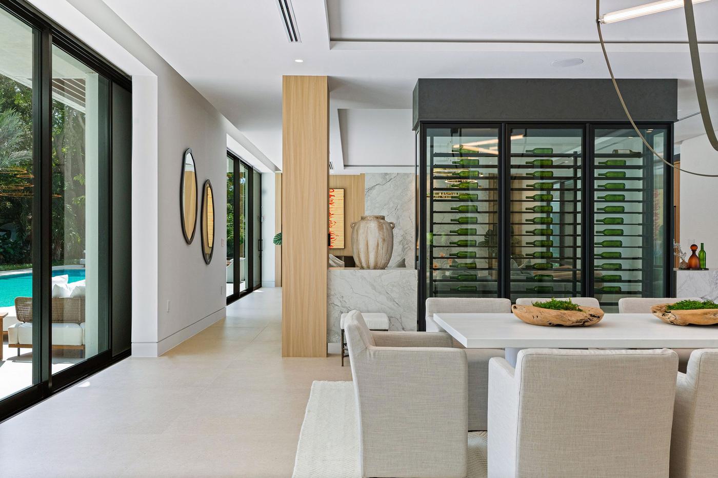 Foyer and wine display