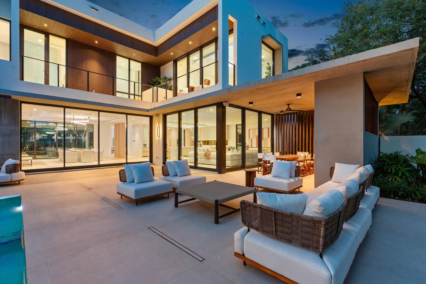 Twilight covered terrace