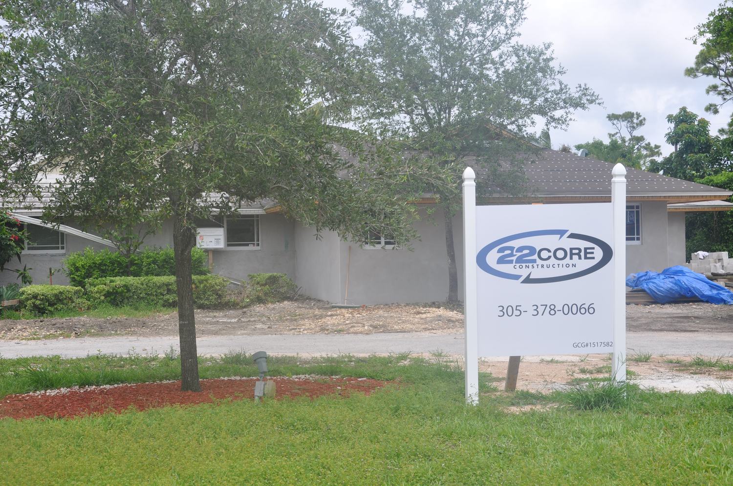 Our sign goes up on the jobsite, 2009